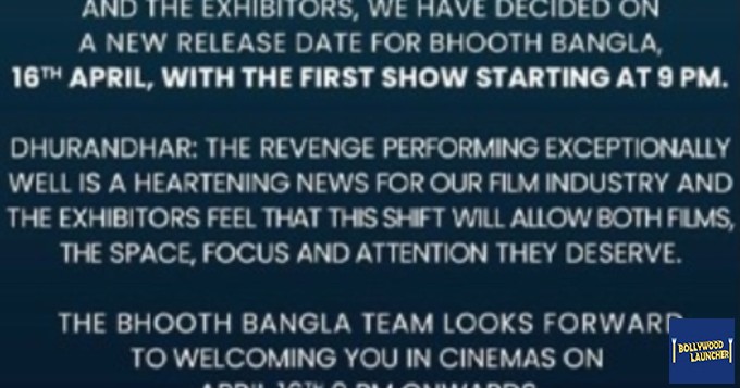 Bhooth Bangla Delayed by a Week, Early Screenings from April 16