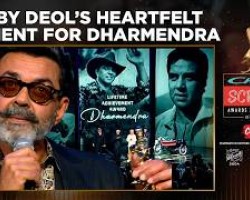 Chetak Screen Awards Lifetime Achievement | Bobby Deol Breaks Down on Stage Honouring Dharmendra Credit: YouTube Channel of The Indian Express