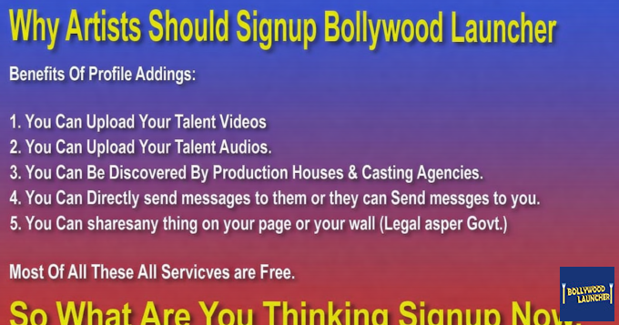 Why Artists Should Join Bollywood Launcher