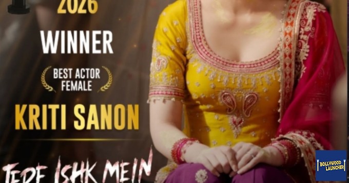 Kriti Sanon wins Best Actor (Female) at the Zee Cine Awards for Tere Ishk Mein