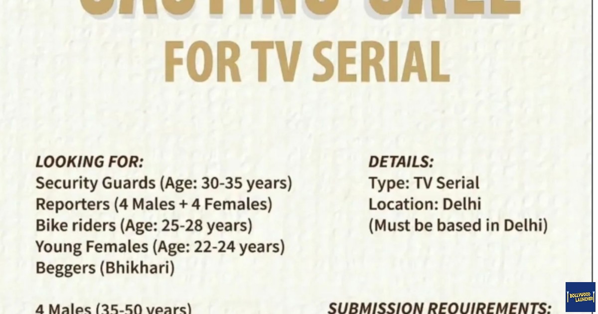 Casting Call for Delhi Based actors for TV Serial