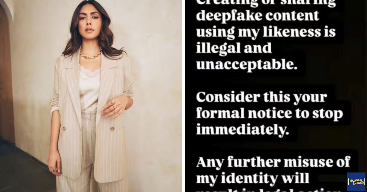 Mrunal Thakur Slaps Legal Notice To AI Deepfakes, Said "Cease Immediately Or We Will Take Legal Action