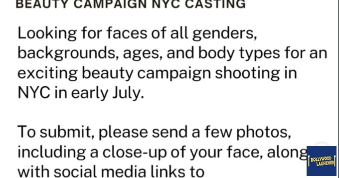 Beauty Campaign NYC Casting