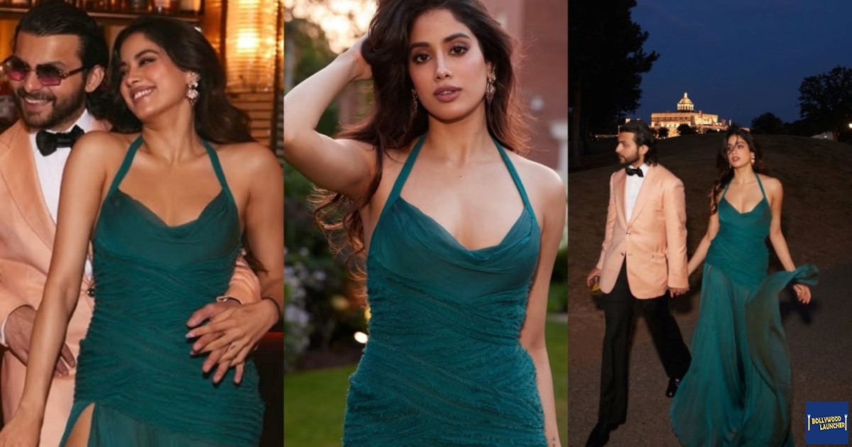 Janhvi Kapoor is caught on camera with boyfriend Shikhar Pahariya, they are a couple in function, romantic pics are viral on social media